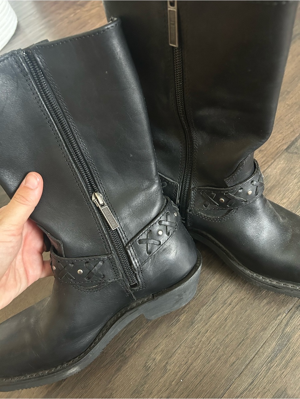 Harley-Davidson Auburn Black Leather Harness Motorcycle Boots Women’s Size 6 - Picture 6 of 6